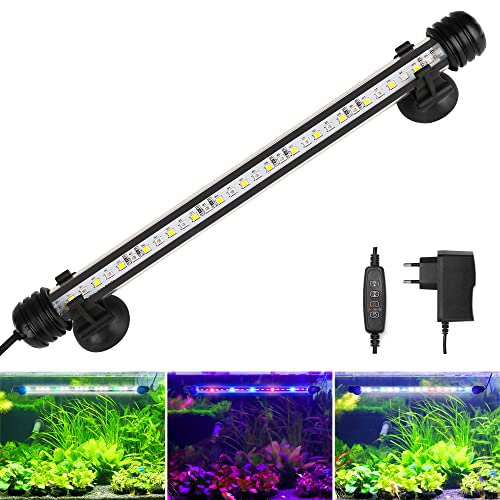 BELLALICHT LED Aquarium Beleuchtung - Aquarien Lampe [RGB-Weiß Licht] mit eingebautem Timer, Dimmbar 10 Helligkeitsstufen IP67 Wasserdicht Light für Fisch Tank Pflanze, L-29C von BELLALICHT