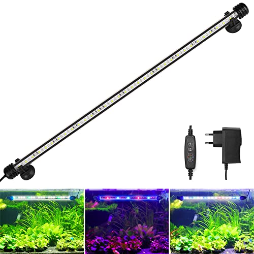 BELLALICHT LED Aquarium Beleuchtung - Aquarien Lampe [RGB-Weiß Licht] mit eingebautem Timer, Dimmbar 10 Helligkeitsstufen IP67 Wasserdicht Light für Fisch Tank Pflanze, L-58C von BELLALICHT