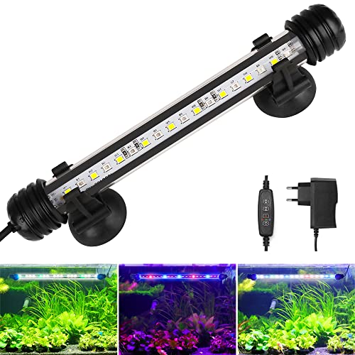 BELLALICHT LED Aquarium Beleuchtung - Aquarien Lampe [RGB-Weiß Licht] mit eingebautem Timer, Dimmbar 10 Helligkeitsstufen IP67 Wasserdicht Light für Fisch Tank Pflanze, L-19C von BELLALICHT