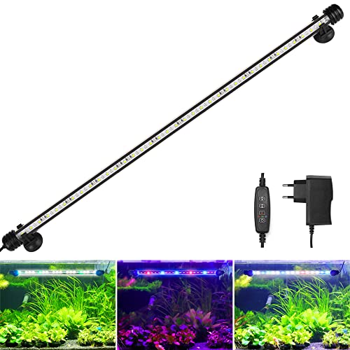 BELLALICHT LED Aquarium Beleuchtung - Aquarien Lampe [RGB-Weiß Licht] mit eingebautem Timer, Dimmbar 10 Helligkeitsstufen IP67 Wasserdicht Light für Fisch Tank Pflanze, L-63C von BELLALICHT