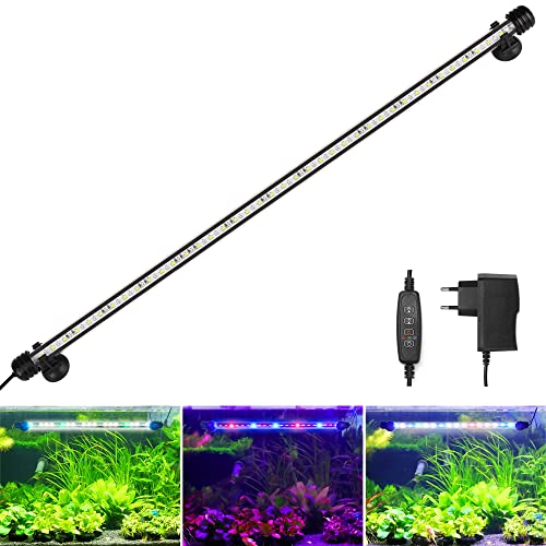 BELLALICHT LED Timer Aquarium Beleuchtung - Aquarien Lampe [RGB-Weiß Licht] mit eingebautem Timer Dimmer, Dimmbar 10 Helligkeitsstufen IP67 Wasserdicht Light für Fisch Tank Pflanze, L-73C von BELLALICHT