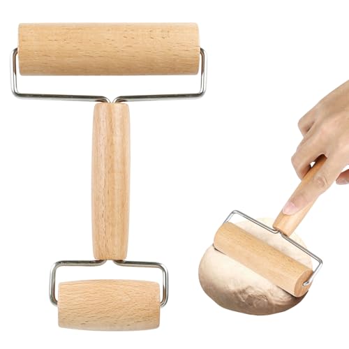 BELLALICHT Teigroller aus Holz - Kleine und Mittlere Teigrolle mit zwei Rollen, ideal zum Ausrollen von Teig für Pizza, Desserts und Knödelhäute. von BELLALICHT