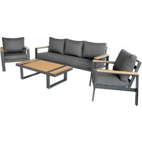 BELLAVISTA Loungeset »Arona«, 5 Sitzplätze, Aluminium/Kunststoffmaterial in Holzoptik von BELLAVISTA