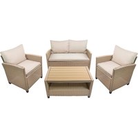 BELLAVISTA Loungeset »Madeira III«, 4 Sitzplätze, Stahl/Kunststoffmaterial in Holzoptik von BELLAVISTA