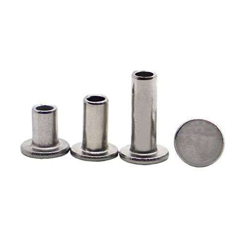 GB875 304 A2-70 Edelstahl-Flachkopf-Halbhohlniete M2 M2.5 M3 M4 M5 Halbtubuler-Schrauben mit Sockelschaft (Size : M2 20pcs, Color : 6mm) von BELLAY