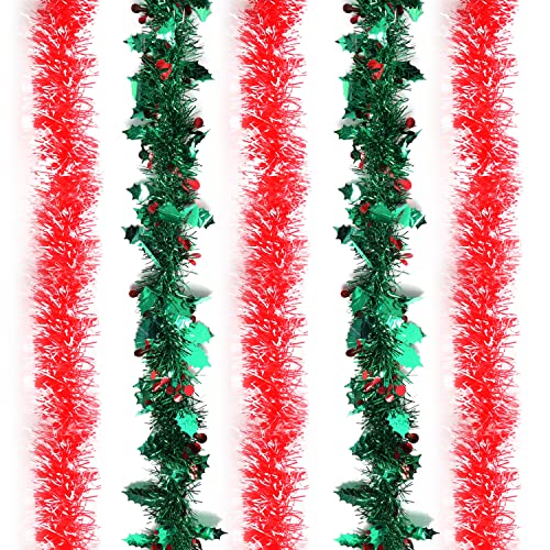 BELLE VOUS 5 STK Grüne & Rote Girlande Weihnachten Tannenbaum Lametta- Je 2m- Stechpalmenbeere & Rote Girlande- Weihnachts Girlande für Innen-/ Außenbereich, Weihnachtsfeier-Dekorationen & Festivals BELLE VOUS 5 STK Grüne & Rote Girlande Weihnachten Tannenbaum Lametta- Je 2m- Stechpalmenbeere & Rote Girlande- Weihnachts Girlande für Innen-/ Außenbereich, Weihnachtsfeier-Dekorationen & Festivals von BELLE VOUS