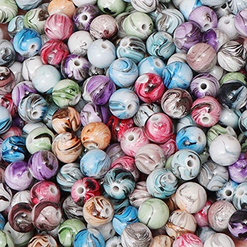 Belle Vous Acryl Perlen zum Auffädeln Schmuck Perlen Set mit Zwischenperlen und Schnur (500 Pack) - Für Armbänder & Halsketten - DIY Set Bastelperlen - Bunte Perlen zum Basteln von Schlüsselanhängern von BELLE VOUS