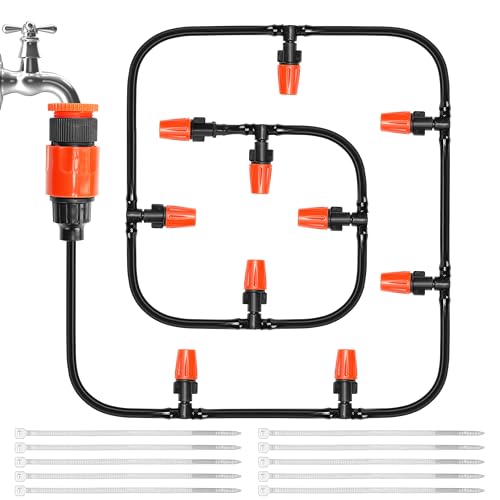 BELLE VOUS Automatisches Bewässerungssystem Garten - Tröpfchenbewässerung für Gewächshaus Terrasse und Rasen - Tropfbewässerung inkl. Schläuche Düsen und Verbindungsstücke von BELLE VOUS