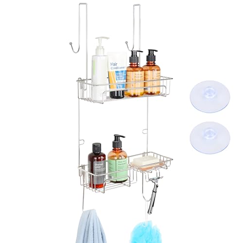 BELLE VOUS Duschkabinenhalter - Shampoo- und Schaumbadhalter - Stahl - Hängende Seifenschale ohne Bohren - Duschablage zum Hängen - Duschregal zum Hängen - Duschaufhängung von BELLE VOUS
