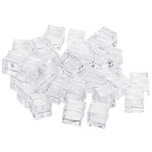 Belle Vous Klare Künstliche Eiswürfel (100 Stück) - 19mm Acryl Eiswürfel - Künstliche Plastik Eiswürfel für Hochzeiten, Vasenfüller, Tafelaufsätze, Fotorequisiten und Küchendekoration von BELLE VOUS