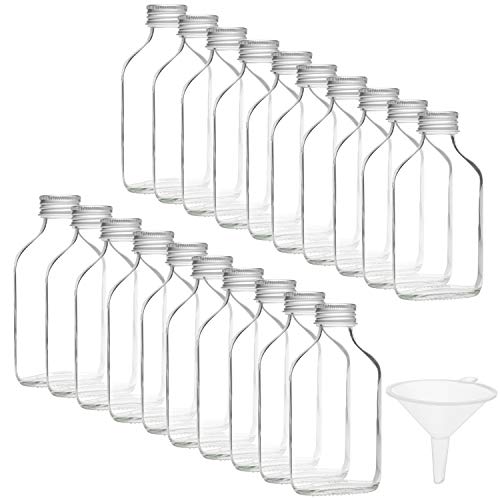 Belle Vous Mini Glasflaschen zum Befüllen 100ml mit Deckel & Trichter (20 Stk) – Glas Flaschen Schnapsflaschen Likörflaschen mit Schraubverschluss für Hochzeit, Party, Schnaps, Spirituosen, Likör von BELLE VOUS