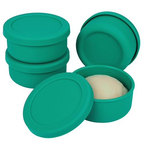 Belle Vous Pizzateigbehälter mit Deckel - Set von 4 - Silikon - Stapelbare Teigbehälter - Pizzaballenbox - Zum Brotbacken und Pizzabacken - Pizza Box mit Deckel - Pizza Zubehör Belle Vous Pizzateigbehälter mit Deckel - Set von 4 - Silikon - Stapelbare Teigbehälter - Pizzaballenbox - Zum Brotbacken und Pizzabacken - Pizza Box mit Deckel - Pizza Zubehör von BELLE VOUS