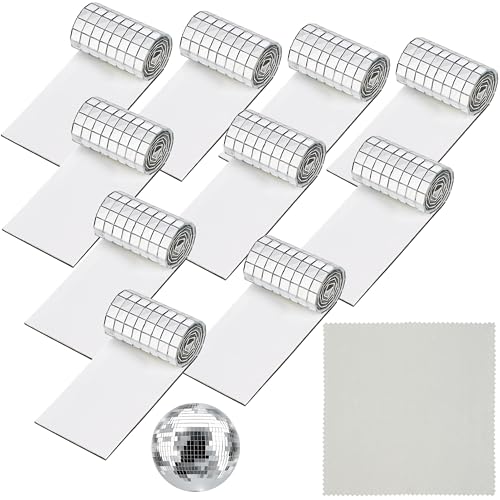 Belle Vous 4800pcs x 5 mm Quadratische Spiegel Mosaik Spiegel Klein Selbstklebend Glas DIY Mini Spiegel Fliesen mit Reinigungstuch 10Stk - Dekorative Spiegelmosaik Selbstklebend Silber Zubehör Deko von BELLE VOUS