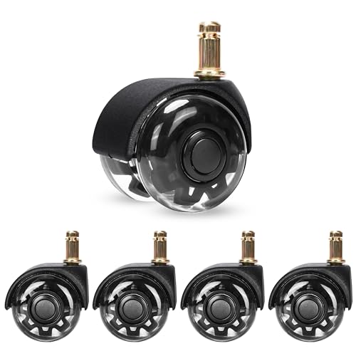 Belle Vous 5er Pack Bürostuhl Ersatz Rollen - 10 x 25mm Rollen für Bürostühle Schreibtischstuhl - Stuhlrollen Set - Sicher für Hartholzböden Laminat Teppich - Leises Rollen von BELLE VOUS