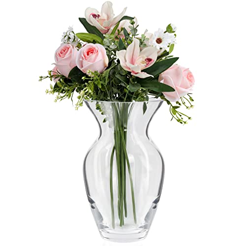 Belle Vous Kleine Vase aus Klarem Kristallglas - 18 cm Hohe Vase - Glasvase Zylinder Blumenvase Modern & Dekorativ - Für Zuhause, Hochzeit, Geschenk, Tisch- & Bürodekoration von BELLE VOUS