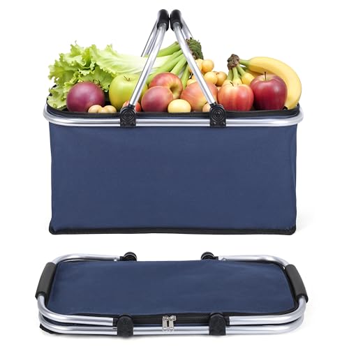 Belle Vous Tragbare 30 l Kühltasche Navy - Tragbare Taschen für Picknick und Camping - Tragbare Taschen mit abnehmbarem Deckel - Große Isoliertasche - Picknicktasche - Kühltaschen von BELLE VOUS