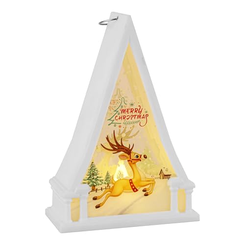 Belle Vous Weihnachtskerzenhalter aus Glas mit LED-Kerze - Teelichthalter - Weihnachtsdeko - Teelichtgläser - Für den Kamintisch oder neben dem Weihnachtsbaum - Kerzengläser von BELLE VOUS