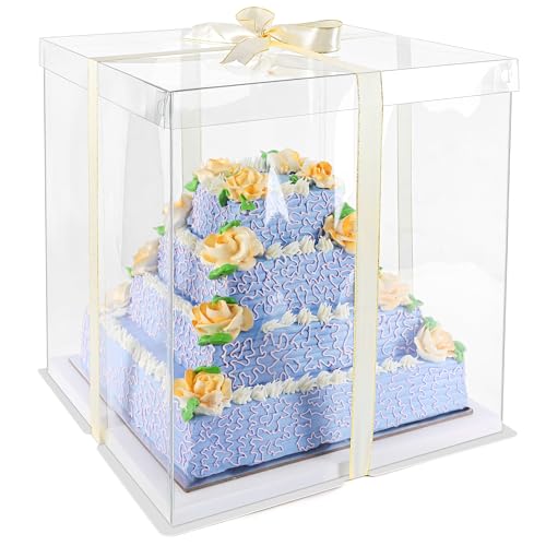 Belle Vous transparente Kuchen Geschenke Transportbox - 35 x 35 x 38cm - Geschenkbox Set durchsichtig mit Deckel - wiederverwendbare Geschenkbox transparent- Cake Box -Presentbox Belle Vous transparente Kuchen Geschenke Transportbox - 35 x 35 x 38cm - Geschenkbox Set durchsichtig mit Deckel - wiederverwendbare Geschenkbox transparent- Cake Box -Presentbox von BELLE VOUS