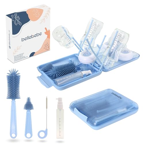 BELLEBEBE Set Trockenständer Babyflaschen mit Flaschenbürste Baby - 6 in 1 Flaschenständer - Transportabel, Faltbar, BPA-frei BELLEBEBE Set Trockenständer Babyflaschen mit Flaschenbürste Baby - 6 in 1 Flaschenständer - Transportabel, Faltbar, BPA-frei von BELLEBEBE