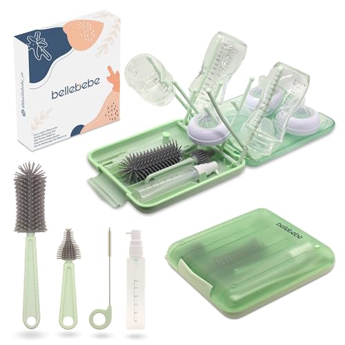 BELLEBEBE Set Trockenständer Babyflaschen mit Flaschenbürste Baby - 6 in 1 Flaschenständer - Transportabel, Faltbar, BPA-frei BELLEBEBE Set Trockenständer Babyflaschen mit Flaschenbürste Baby - 6 in 1 Flaschenständer - Transportabel, Faltbar, BPA-frei von BELLEBEBE