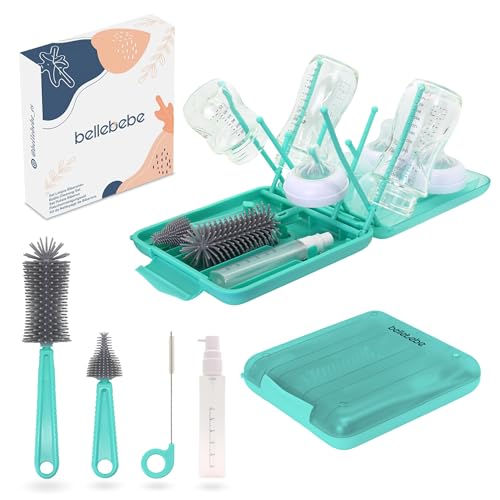 BELLEBEBE Set Trockenständer Babyflaschen mit Flaschenbürste Baby - 6 in 1 Flaschenständer - Transportabel, Faltbar, BPA-frei BELLEBEBE Set Trockenständer Babyflaschen mit Flaschenbürste Baby - 6 in 1 Flaschenständer - Transportabel, Faltbar, BPA-frei von BELLEBEBE