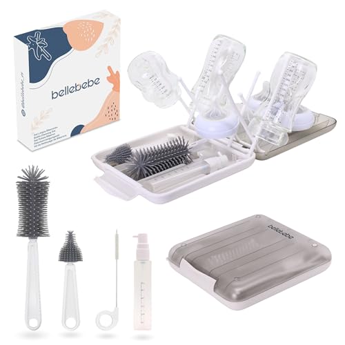 BELLEBEBE Set Trockenständer Babyflaschen mit Flaschenbürste Baby - 6 in 1 Flaschenständer - Transportabel, Faltbar, BPA-frei BELLEBEBE Set Trockenständer Babyflaschen mit Flaschenbürste Baby - 6 in 1 Flaschenständer - Transportabel, Faltbar, BPA-frei von BELLEBEBE