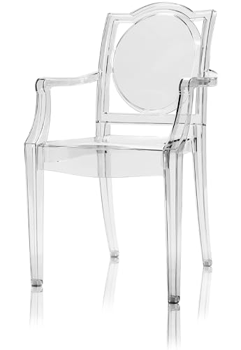 TRANSPARENTER LA16-STUHL MIT POLYCARBONAT-ARMLEHNEN - Set mit 4 Stühlen - Transparent von BELLELLI DESIGN