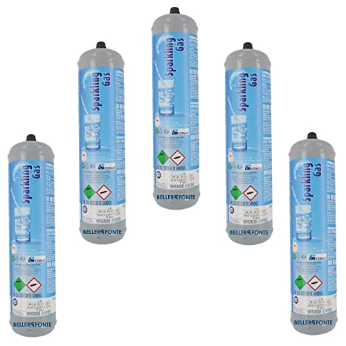 Bellerofonte 5 CO2 bottles 600 g disposable connection M11x1 container made of steel von BELLEROFONTE