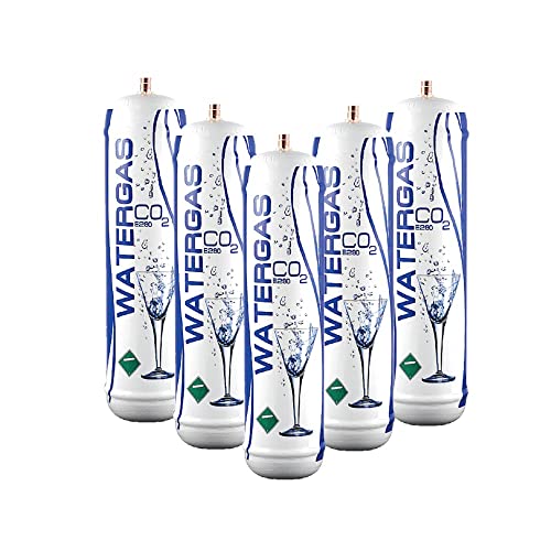 Bellerofonte 5x Einwegflasche Co2 600 g Gaskartusche für Spritzwasserspender mit Sockel M11x1 von BELLEROFONTE