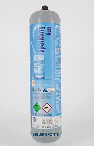 Bellerofonte Co2 Einweg Zylinder Flasche 600 gr E290 Kohlesäure Anschluss 11x1 M für Wassersprudler, Kühlaggregate und Trinkwasserspender, 1 Stück von BELLEROFONTE