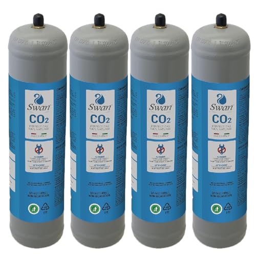 Bellerofonte Co2 Einweg Zylinder Vorratsflasche mit 600 gr Füllung E290 Kohlesäure Gewinde M11x1 für Wassersprudler, Kühlaggregate und Trinkwasserspender, 4 Stücke von BELLEROFONTE