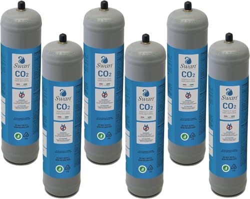 Swan Co2 Einweg Zylinder Flasche 600 gr E290 Kohlesäure Anschluss 11x1 M für Wassersprudler, Kühlaggregate und Trinkwasserspender, 6 Stücke Swan Co2 Einweg Zylinder Flasche 600 gr E290 Kohlesäure Anschluss 11x1 M für Wassersprudler, Kühlaggregate und Trinkwasserspender, 6 Stücke von BELLEROFONTE