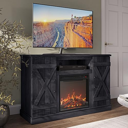 BELLEZE - 47 Zoll TV-Ständer mit elektrischer Heizung Kamin 18 Zoll und Mittelkonsole für Multimedia-Entertainment für Fernseher bis 50 Zoll mit Regalen und Schränken BELLEZE - 47 Zoll TV-Ständer mit elektrischer Heizung Kamin 18 Zoll und Mittelkonsole für Multimedia-Entertainment für Fernseher bis 50 Zoll mit Regalen und Schränken von BELLEZE