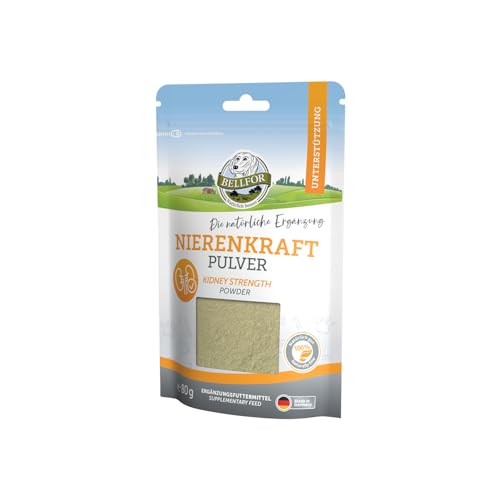 Bellfor Nierenkraft Pulver für Hunde 80g – Natürliches Ergänzungsfuttermittel zur Unterstützung der Nierenfunktion mit Ackerschachtelhalm von Bellfor