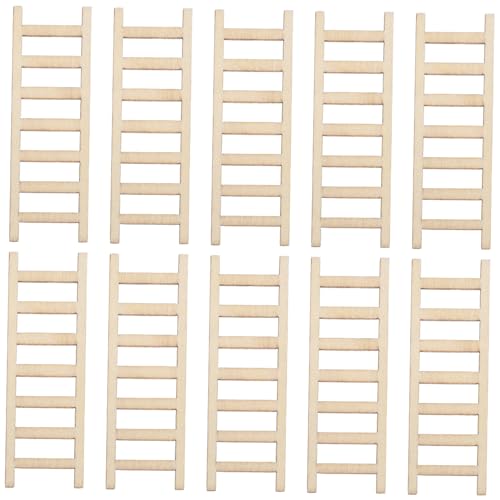 BELLIFFY 10 Stück Teiliges Miniatur Holzleiter Puppenhaus Möbelstabiles Design für DIY Micro Landschaftsmodell Dekoration und Mini-szene Fotografie BELLIFFY 10 Stück Teiliges Miniatur Holzleiter Puppenhaus Möbelstabiles Design für DIY Micro Landschaftsmodell Dekoration und Mini-szene Fotografie von BELLIFFY