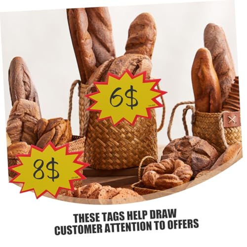 BELLIFFY 100 Stück Abwischbare Preisschilder Gelb Robuste Papier etiketten für Einzelhandel Supermarkt Bekleidung Einfache Anwendung Wiederbeschreibbare Verkaufspreisschilder von BELLIFFY