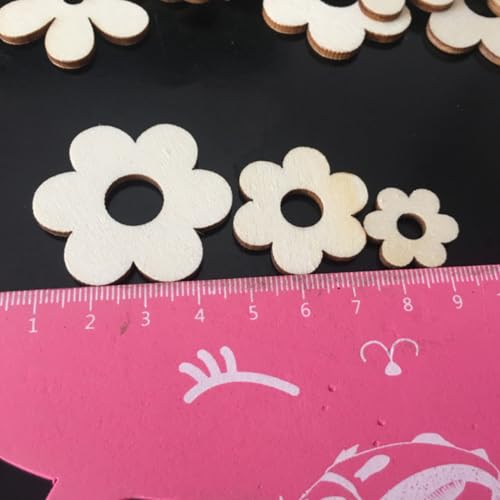 BELLIFFY 100 Stück DIY Holzblumen zum Ausmalen Kreative Graffiti Holzblumen Handbemalte Bastelblumen für Langlebiges Sicheres Material DIY Dekospielzeug für Zuhause von BELLIFFY