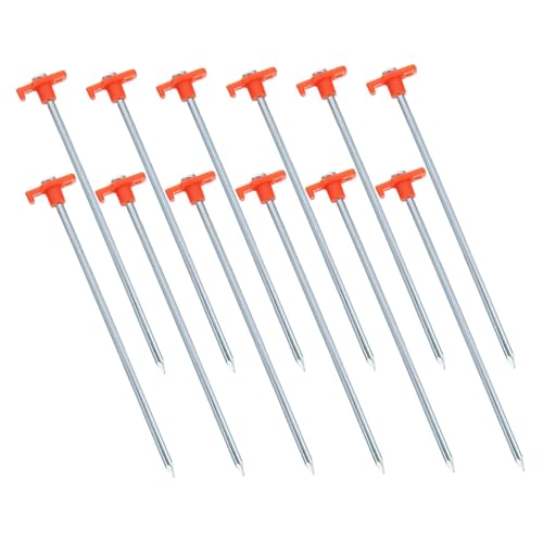 BELLIFFY 16 Stück Teiliges Heavy Duty Zeltheringe aus Edelstahl Extra Lang und Verstärkt Winddichte Metall-heringe für Zelte und Markisen Geeignet für Harte Böden Sand und Vielseitige von BELLIFFY