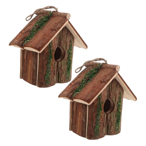 BELLIFFY 2 Stück Rustikales Vogelhaus zum Aufhängen aus Naturholz mit Baumrinde Wetterfeste Nistbox für Gartendekor Sicherer Vogelnistplatz für Outdoor und Indoor Attraktive ländliche Deko BELLIFFY 2 Stück Rustikales Vogelhaus zum Aufhängen aus Naturholz mit Baumrinde Wetterfeste Nistbox für Gartendekor Sicherer Vogelnistplatz für Outdoor und Indoor Attraktive ländliche Deko von BELLIFFY