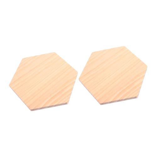 BELLIFFY 2 Stück Teiliges Sechseckiges Unbehandelte Holzplatten für DIY Handwerk Malerei Bastelprojekte Natürliche Glatte Holztafeln für Dekoration und Fotorequisiten von BELLIFFY
