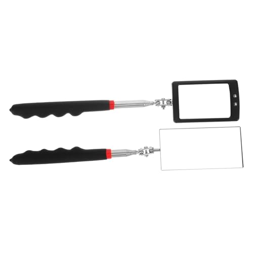 BELLIFFY 2 Stück Teleskopischer Inspektionsspiegel mit LED leuchte Flexibler Drehbarer Mechaniker spiegel Ausziehbar für Fahrzeugunterboden und Schwer Zugängliche Stellen Geeignet für Auto von BELLIFFY