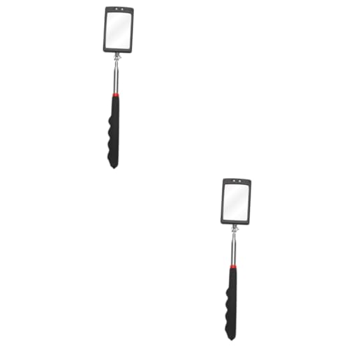 BELLIFFY 2 Stück Verlängerbarer LED Inspektionsspiegel Teleskop Spiegel mit Flexibler Edelstahlstange für Fahrzeugprüfungen Reparaturen Schwer Zugängliche Stellen von BELLIFFY