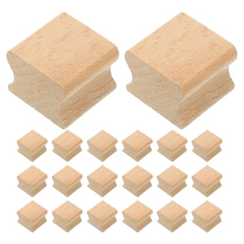 BELLIFFY 20 Stück Teiliges Holzstempel mit Rillen design Blanko Holzstempel aus Langlebigem Buchenholz für DIY Basteln Scrapbooking und Individuelle Gravurprojekte von BELLIFFY