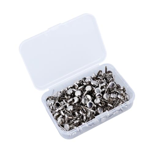 BELLIFFY 200 Stück Metall Rundkopfklammern Silber mit Aufbewahrungsbox Wasserfest und Rostfrei Geeignet für Scrapbooking Basteln Papierverzierungen und DIY Projekte von BELLIFFY