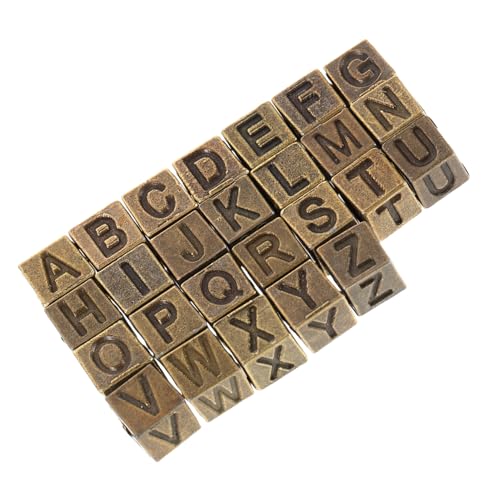BELLIFFY 26 Stück Teiliges Vintage Würfel Alphabet Perlen aus Große Loch Buchstabenperlen für DIY Schmuckherstellung Geeignet für Armbänder Halsketten und Kreative Bastelprojekte BELLIFFY 26 Stück Teiliges Vintage Würfel Alphabet Perlen aus Große Loch Buchstabenperlen für DIY Schmuckherstellung Geeignet für Armbänder Halsketten und Kreative Bastelprojekte von BELLIFFY