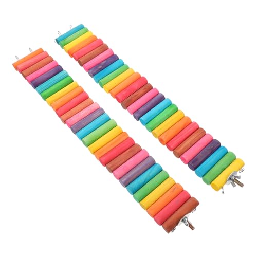 BELLIFFY 2 Stück Hamster Kletterspielzeug Aus Holz Dekorative Hamsterbrücke Multifunktionale Kletterleiter Für Hamster 6x40cm Für Käfige Und Spielplätze von BELLIFFY