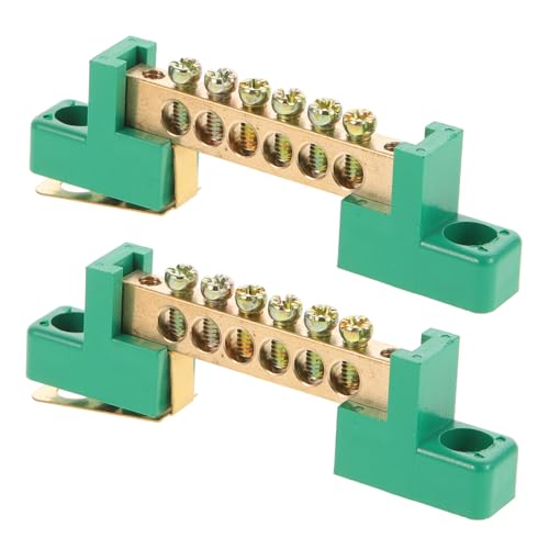 BELLIFFY Erdungsblock Mit 6 Anschlusspositionen Und Kupfersammelschiene Für Elektrische Systeme Erdungsschiene Für Panel von BELLIFFY