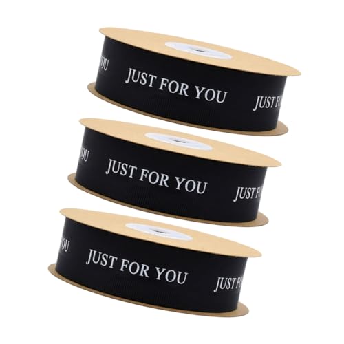 BELLIFFY 3 Rollen Schwarze Hochzeits Satinbänder For You Dekoratives Geschenkband für Blumensträuße Geschenkverpackung DIY Dekoration Party und Hochzeitsfloristik BELLIFFY 3 Rollen Schwarze Hochzeits Satinbänder For You Dekoratives Geschenkband für Blumensträuße Geschenkverpackung DIY Dekoration Party und Hochzeitsfloristik von BELLIFFY