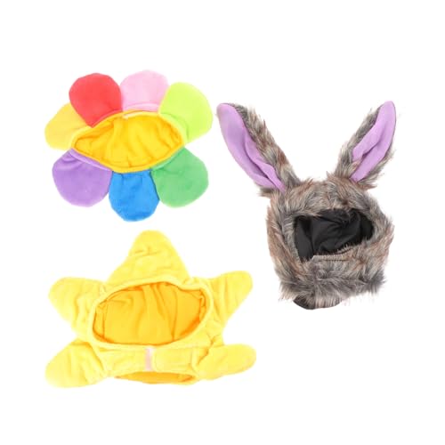 BELLIFFY 3 STÜCKE Teiliges Haustier Kostümset mit Niedlichen Winterhüten Leicht und Tragbar Warm und Bequem für Hunde und Katzen für Partys Fotoshootings und Festliche Anlässe von BELLIFFY