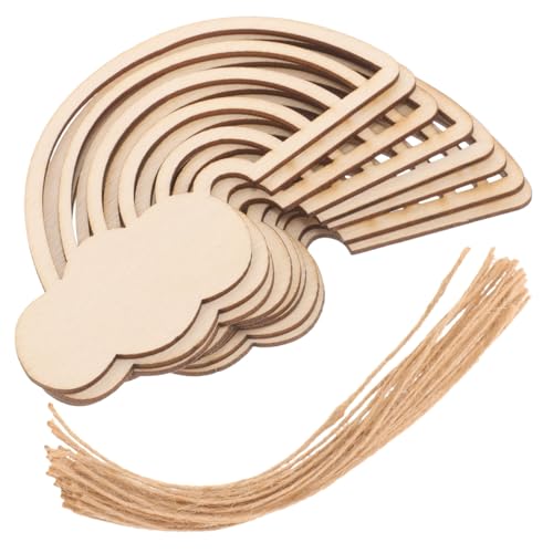 BELLIFFY 30 Stück Teiliges Holz Regenbogen Cutouts Unbemalte DIY Holzscheiben für Basteln und Kinderhandwerk Natürliche Holzregenbogen Rohlinge Stabile Holzdeko zum Anmalen und Verzieren von BELLIFFY